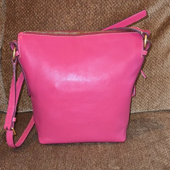 Dooney & Bourke Selina Fuchsia Florentine Leather Crossbody Bag - Picture 3 of 16
